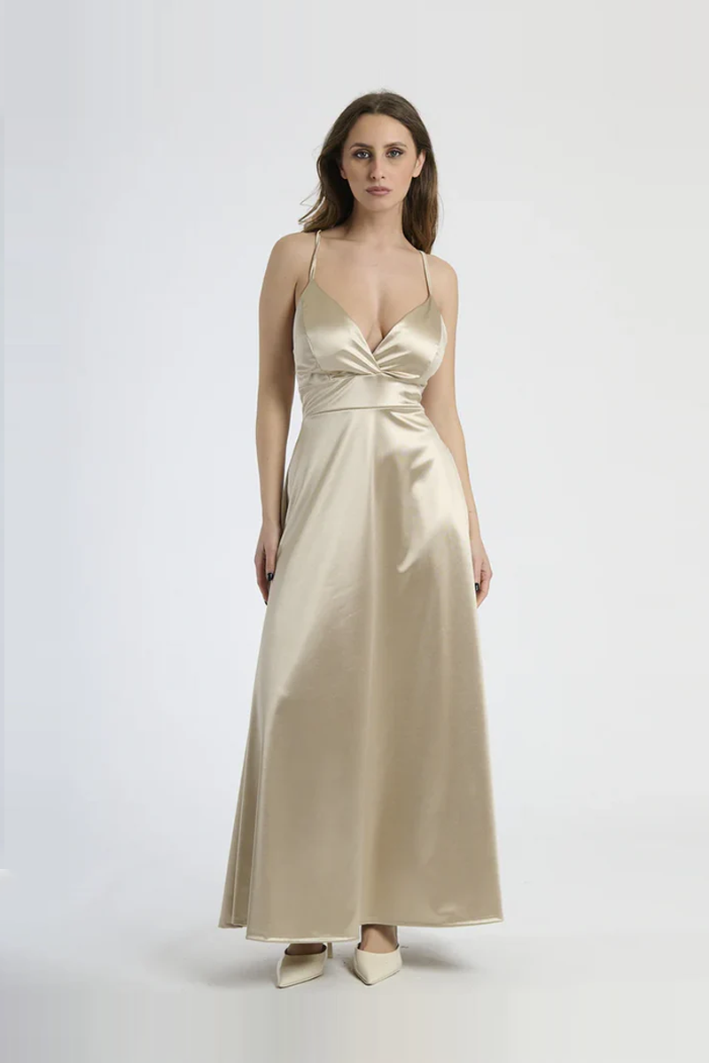 Abito lungo in raso elegante Karina