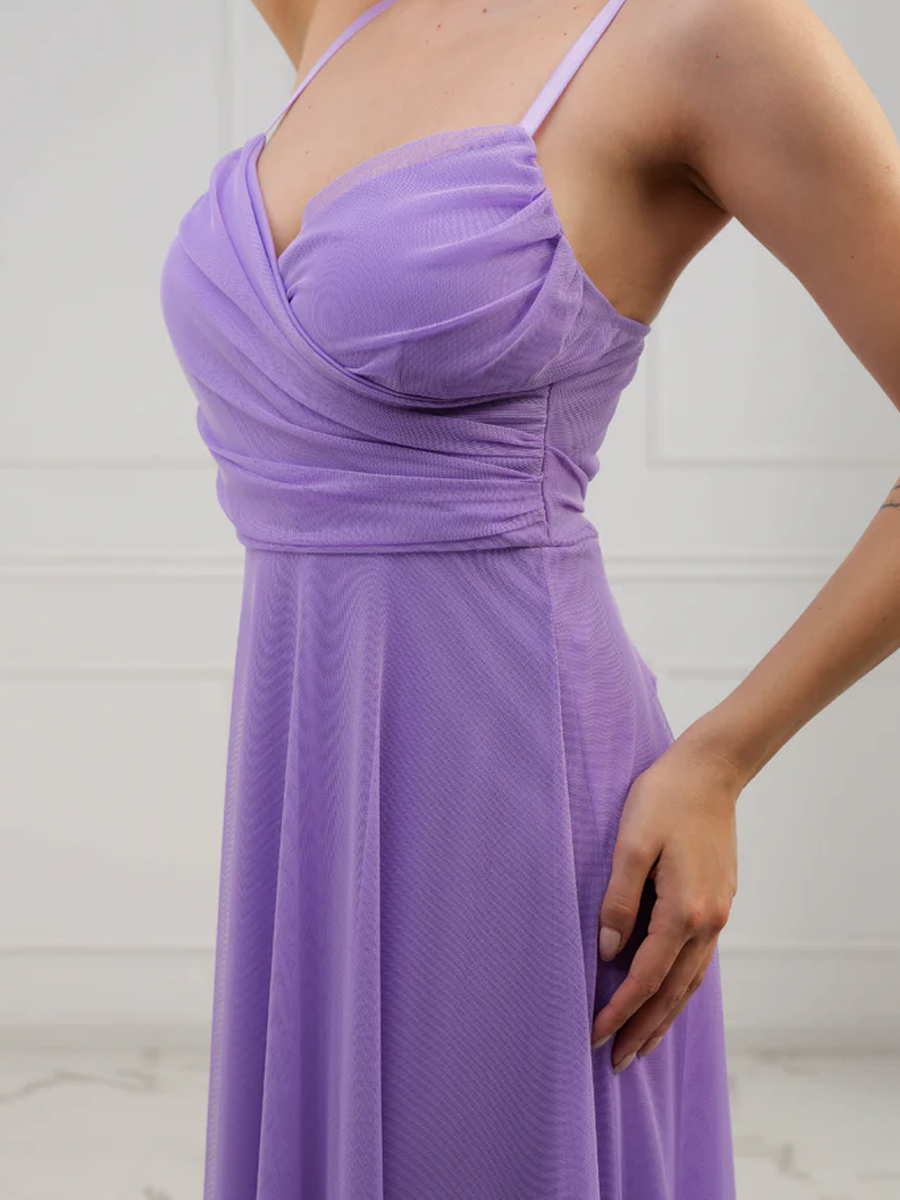 Tulle dress with straps Velvet