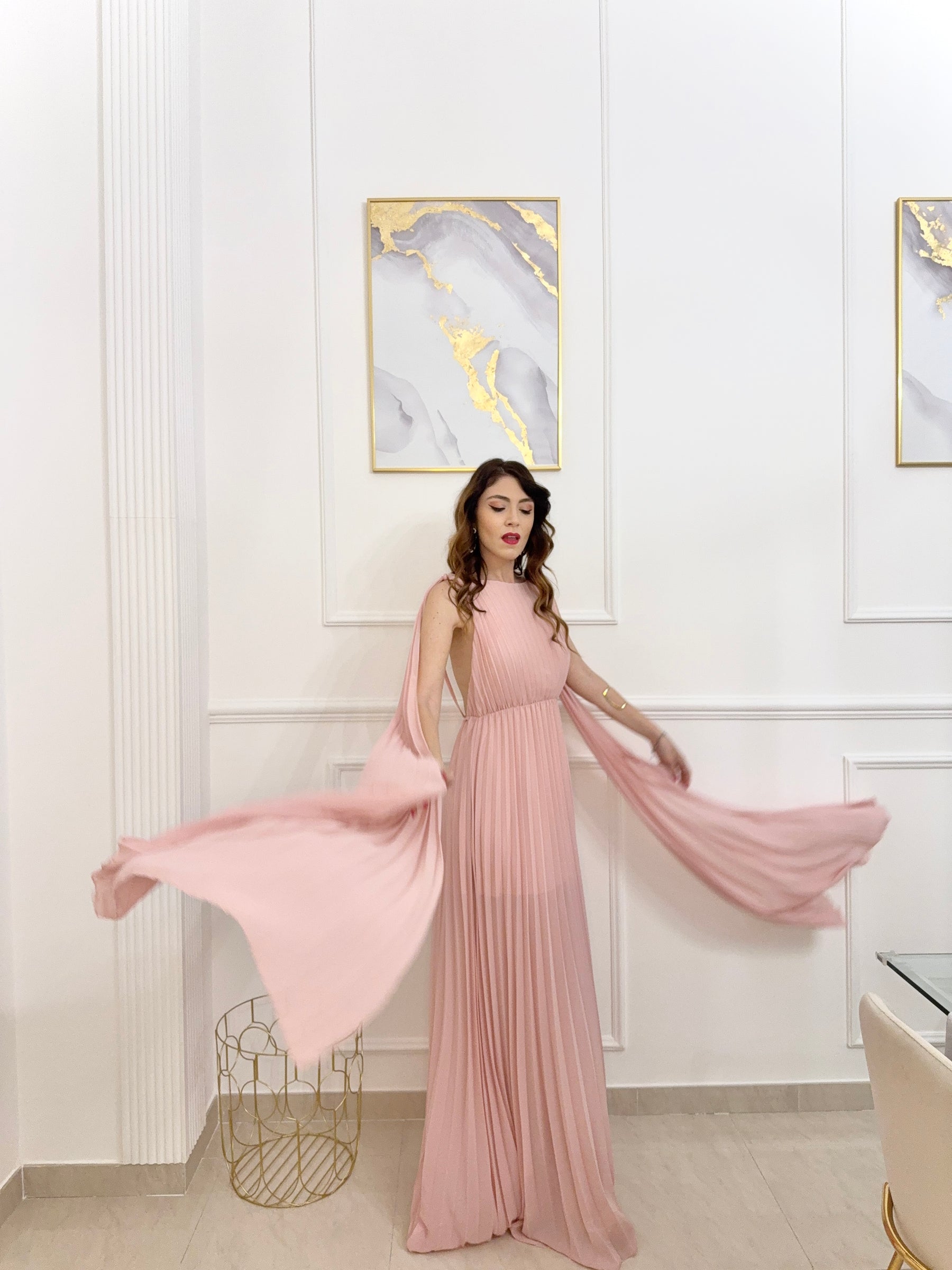 Vestito elegante lungo plisettato Alice