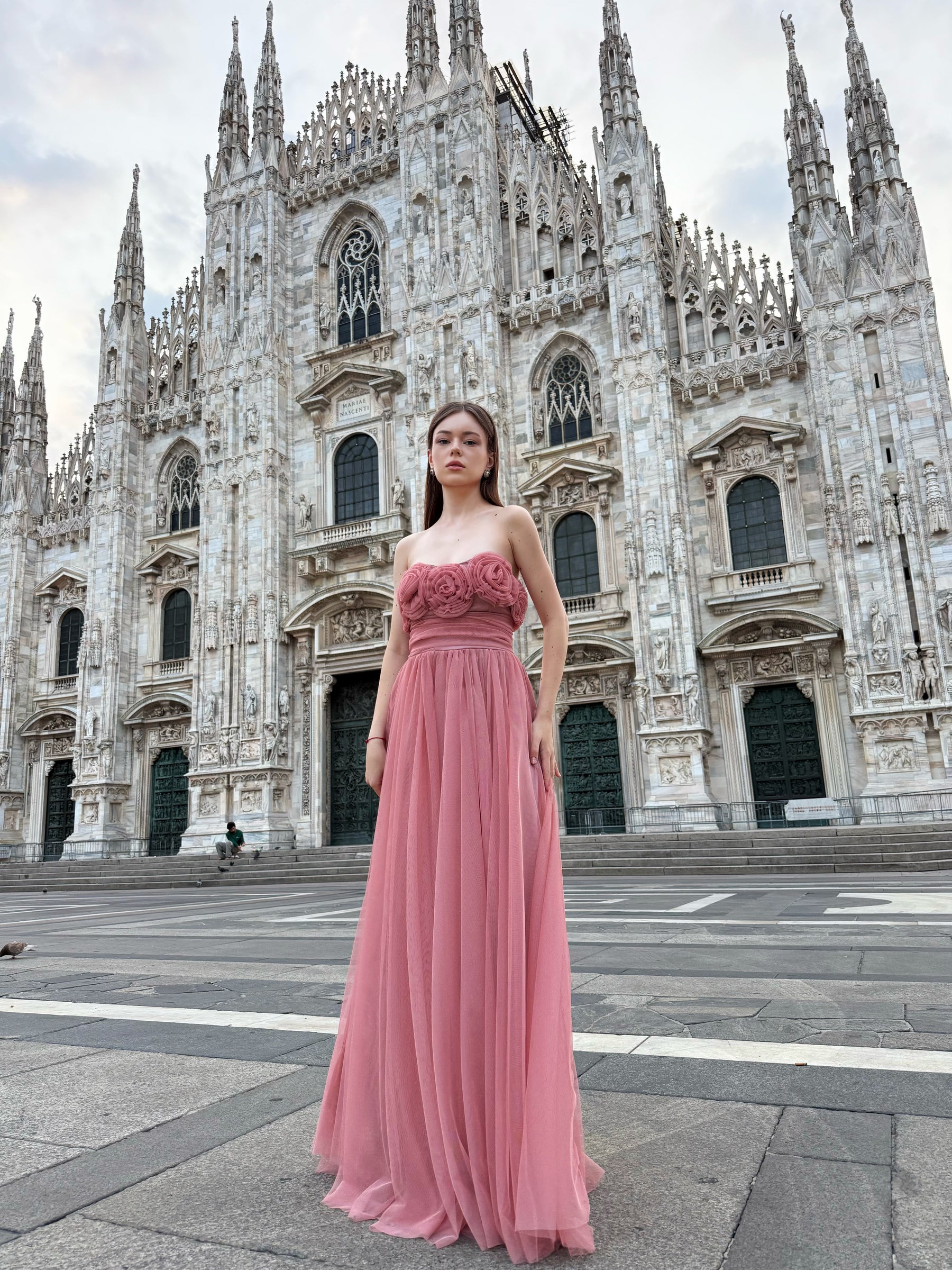 Vittoria Strapless Tulle Long Dress
