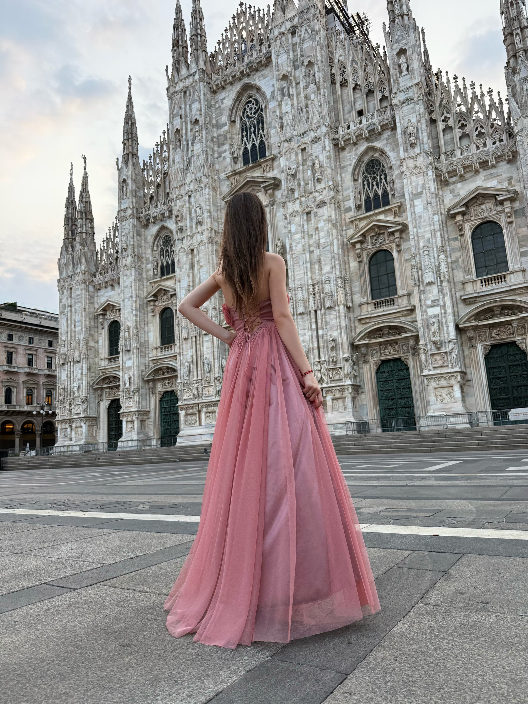 Vittoria Strapless Tulle Long Dress