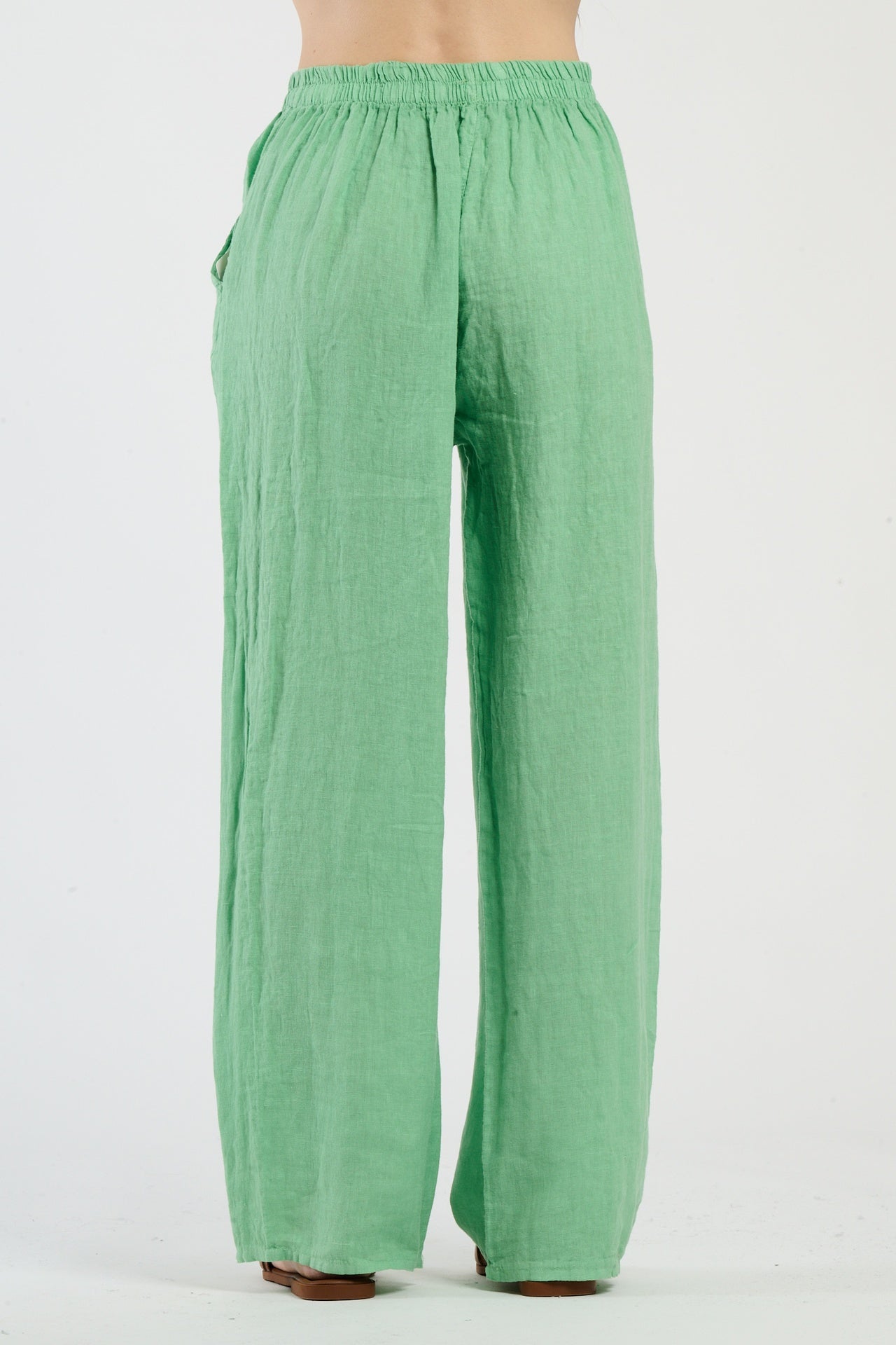 Pantaloni verdi in vita elastica