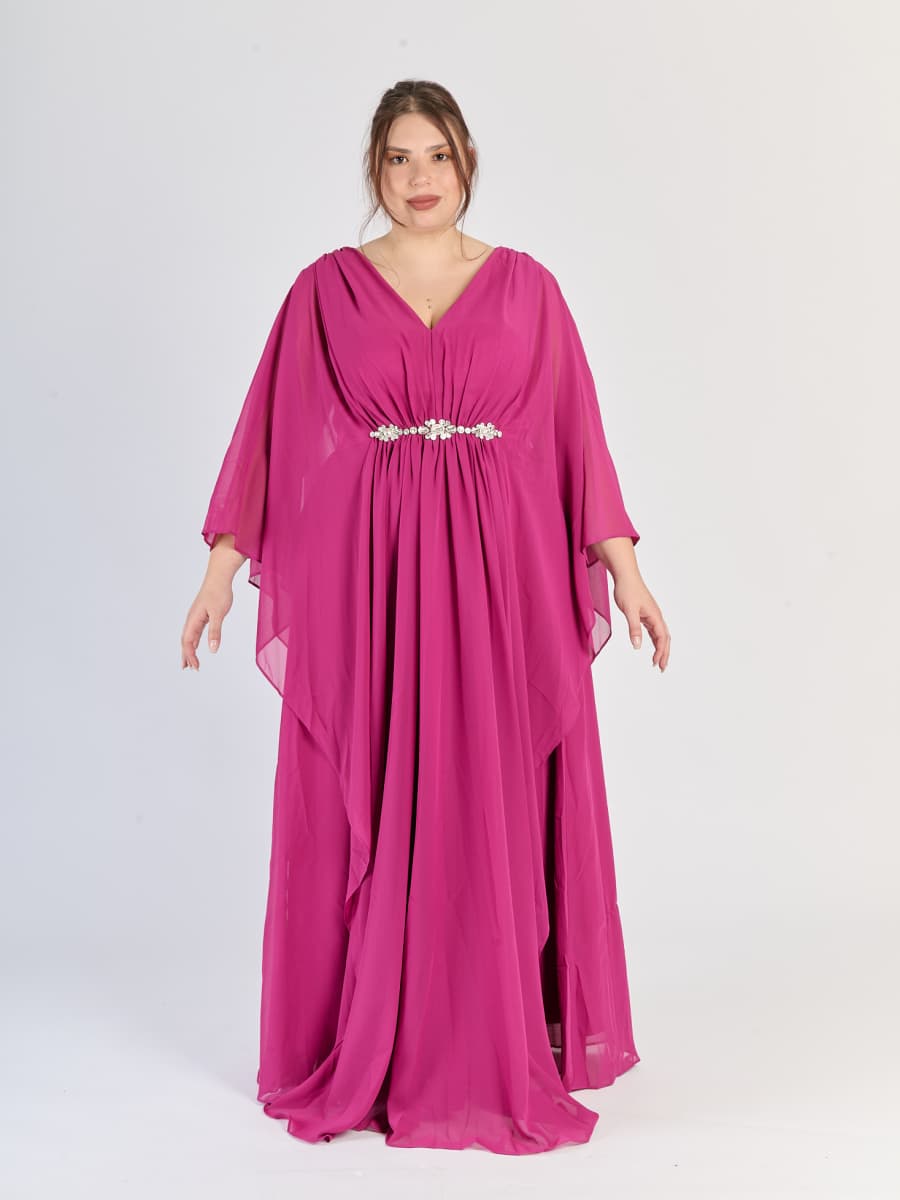 Vestito formale Magneta, taglia plus size, design fluido e energico