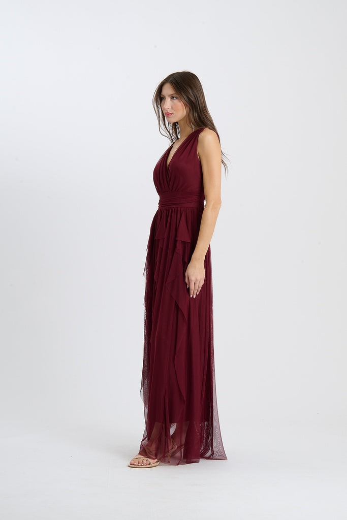 Abito Arabela – Lungo con scollo incrociato e balze frontali