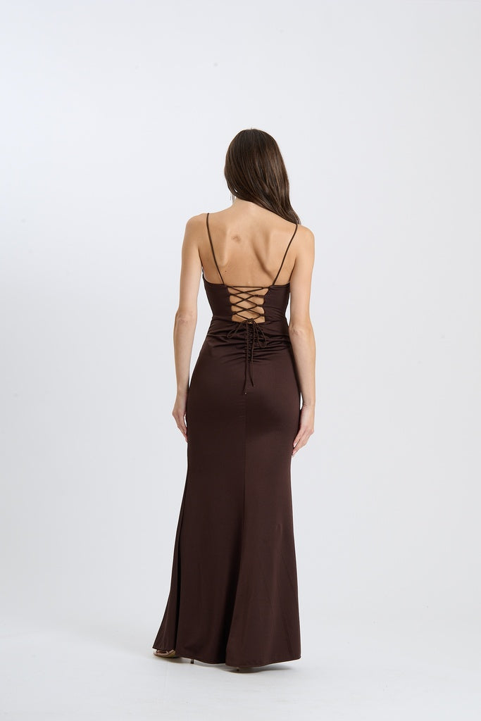 Abito Avirelle – Senza spalline drappeggiato con nodo