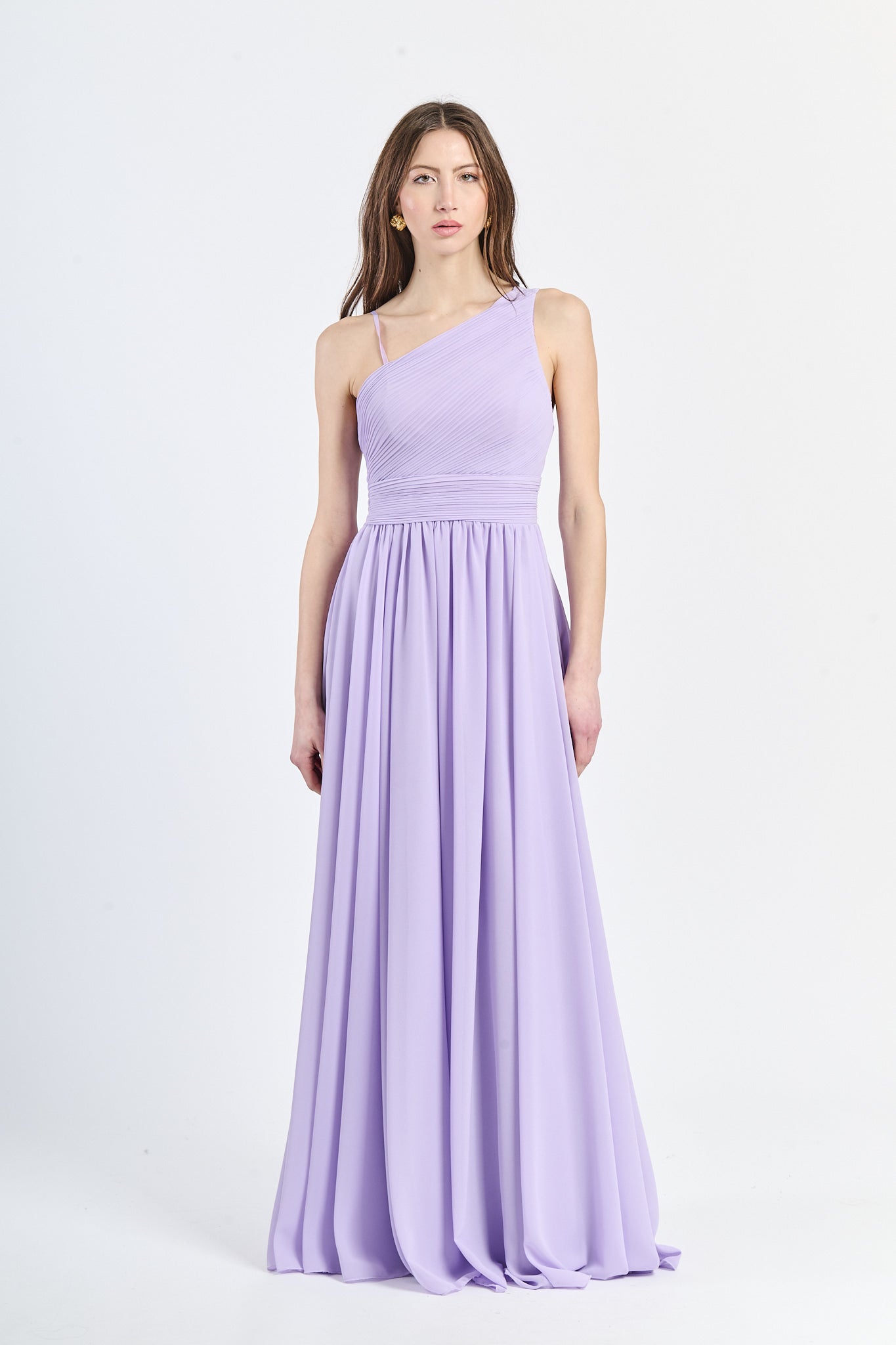 Abito lungo in tulle asimmetrico Luna