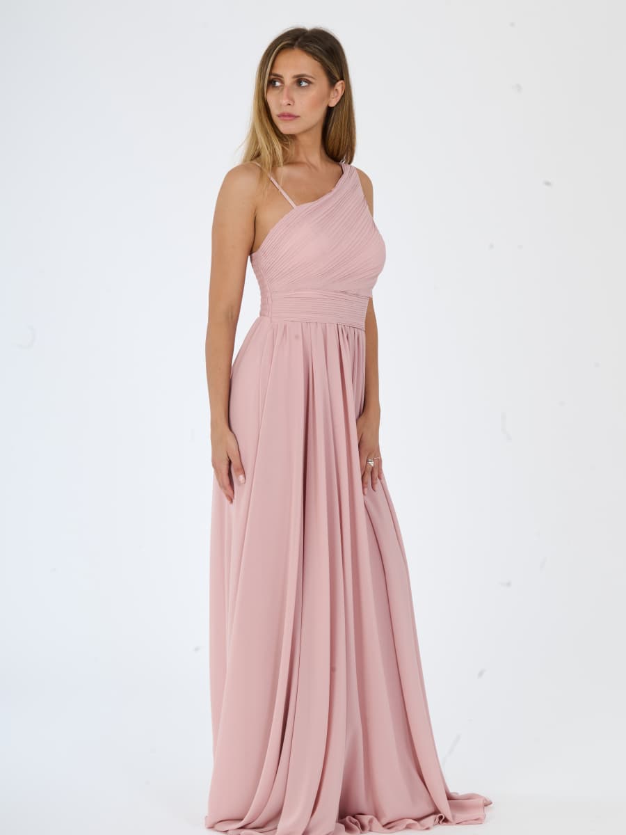 Abito lungo in tulle asimmetrico Luna