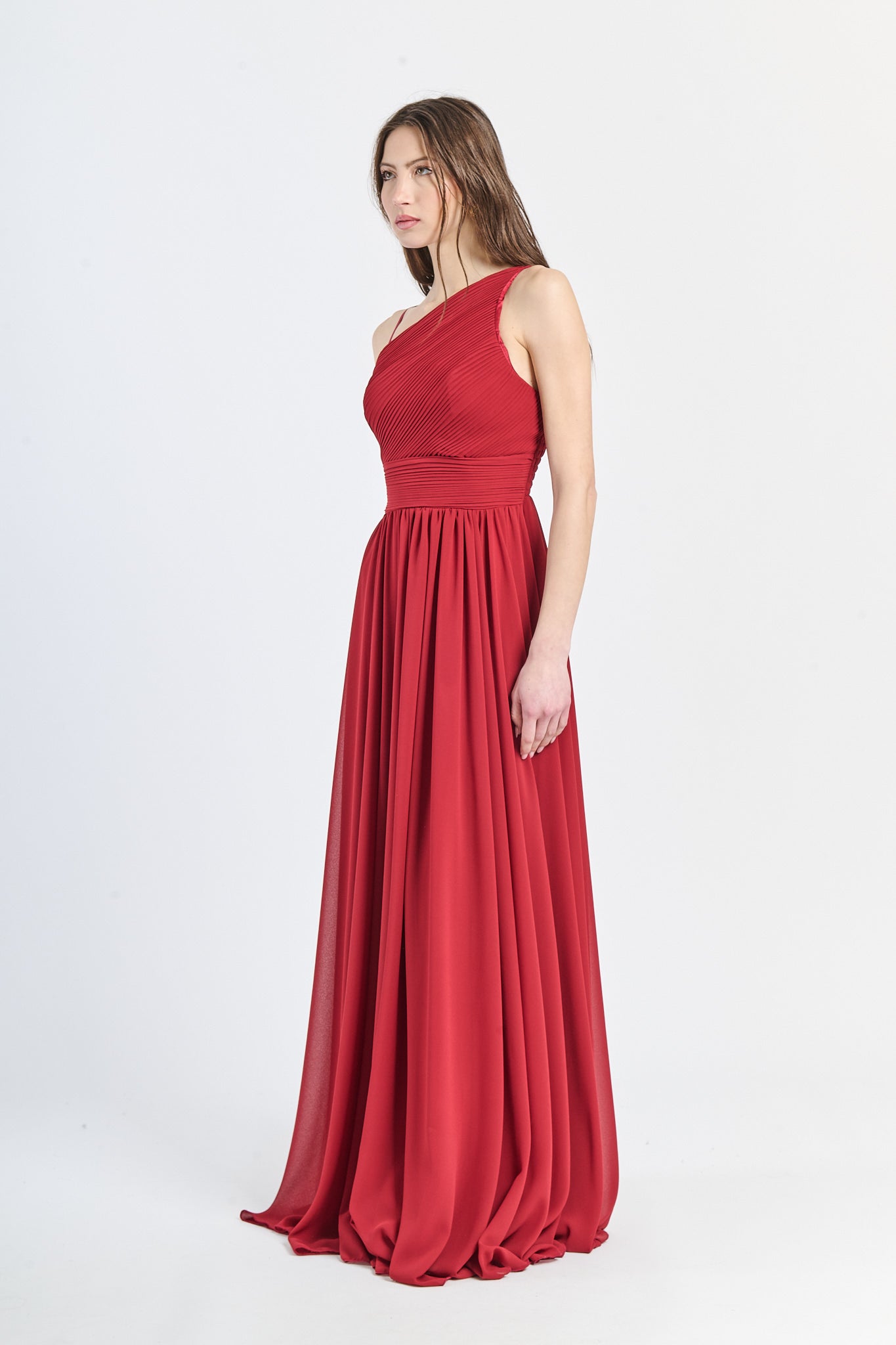Abito lungo in tulle asimmetrico Luna