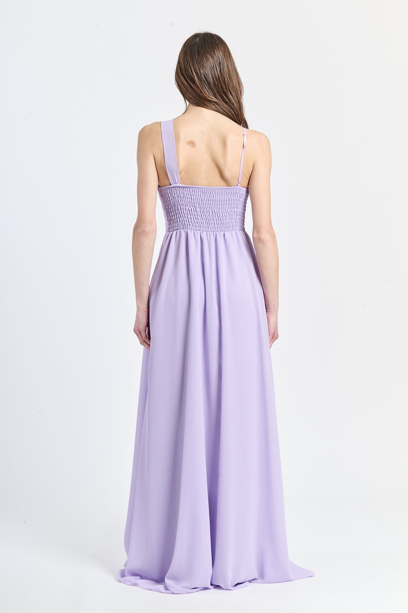 Abito lungo in tulle asimmetrico Luna