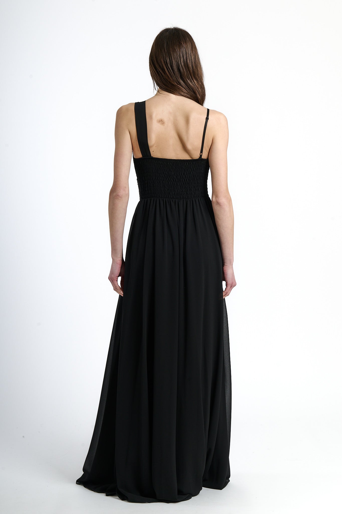 Abito lungo in tulle asimmetrico Luna
