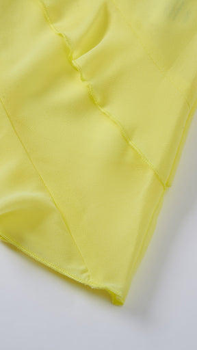 Vestito Donna Spalline Sottili con Balze Oblique, Abito Midi Smanicato Scollatura a V, Modello Elegante per Serate e Vacanze