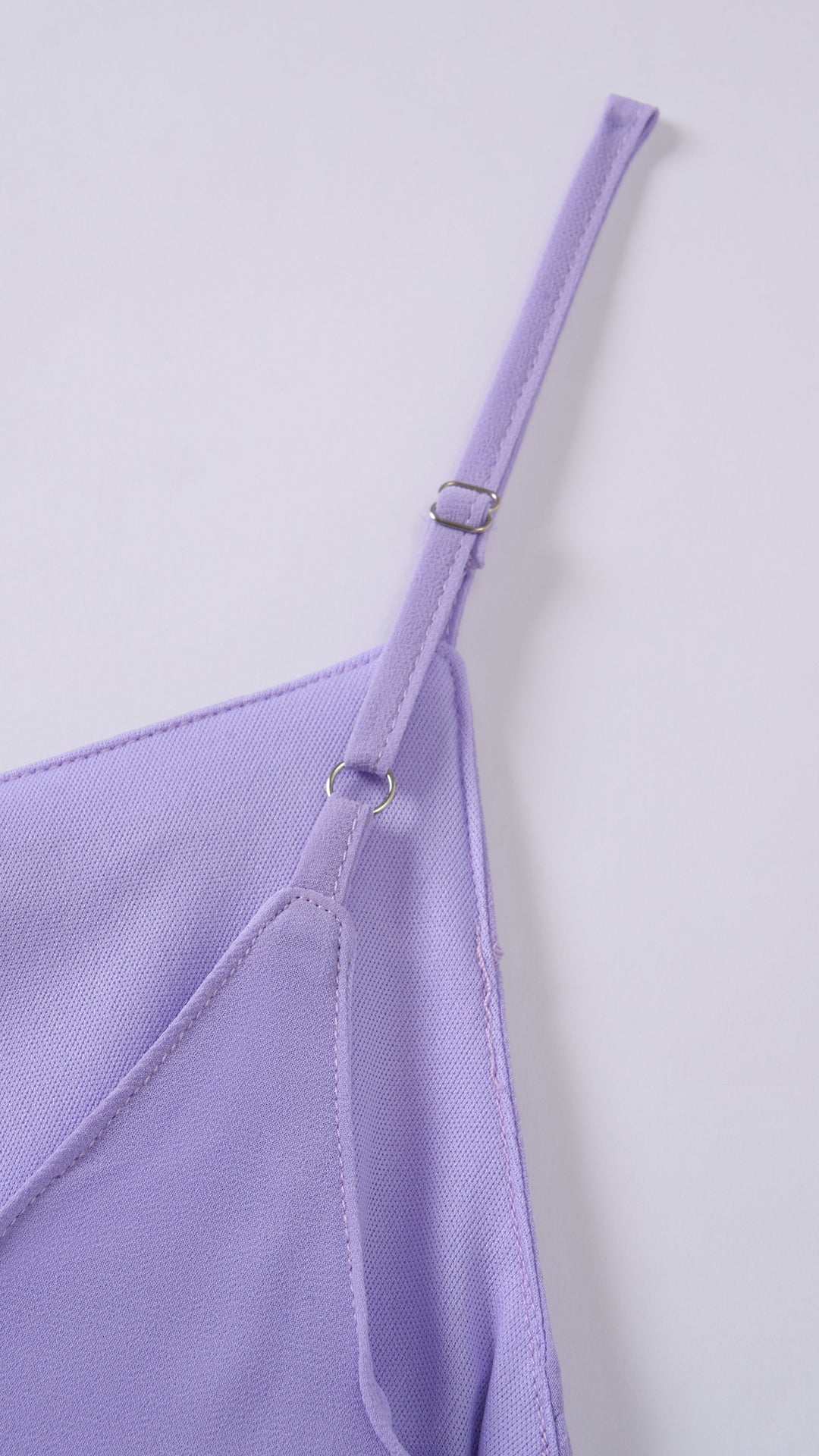 Vestito Donna Spalline Sottili con Balze Oblique, Abito Midi Smanicato Scollatura a V, Modello Elegante per Serate e Vacanze