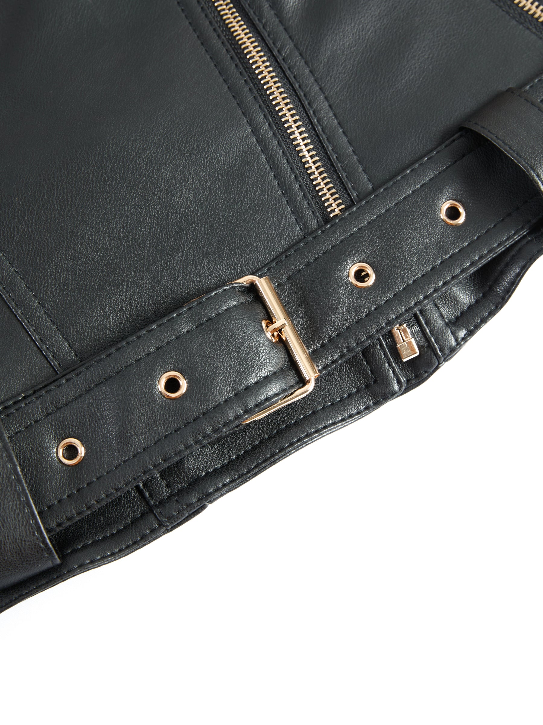 Giubbotto Biker in Pelle con Pelliccia, Giacca Moto Inverno Donna con Collo in Pelliccia, Chiusura a Cerniera e Fibbia Regolabile