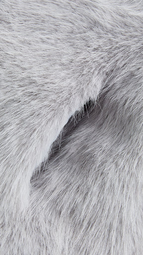 Giacca cropped in pelliccia sintetica con cappuccio ampio