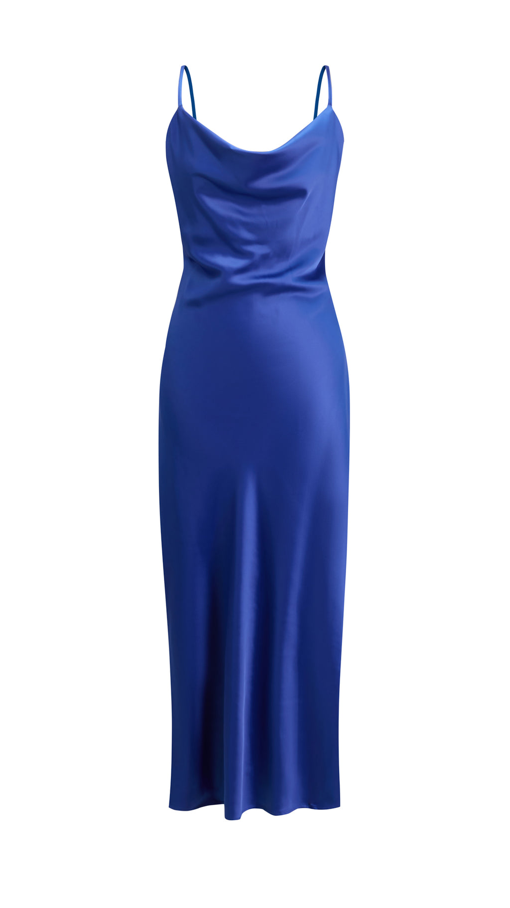 Abito Midi in Satin con Spalline e Scollatura a Collo d'Anatra - Eleganza Senza Tempo per Serate（副本）