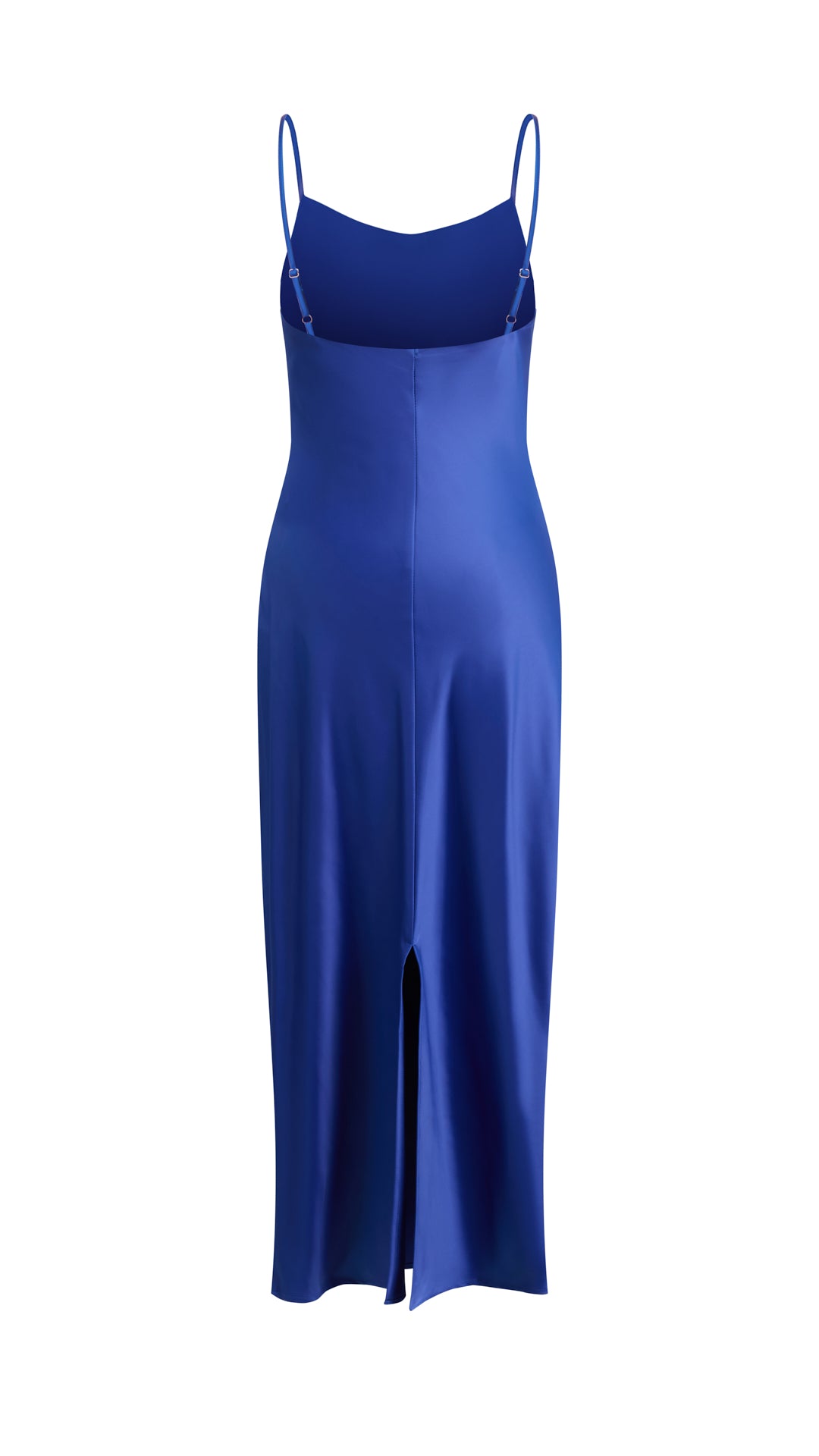 Abito Midi in Satin con Spalline e Scollatura a Collo d'Anatra - Eleganza Senza Tempo per Serate（副本）