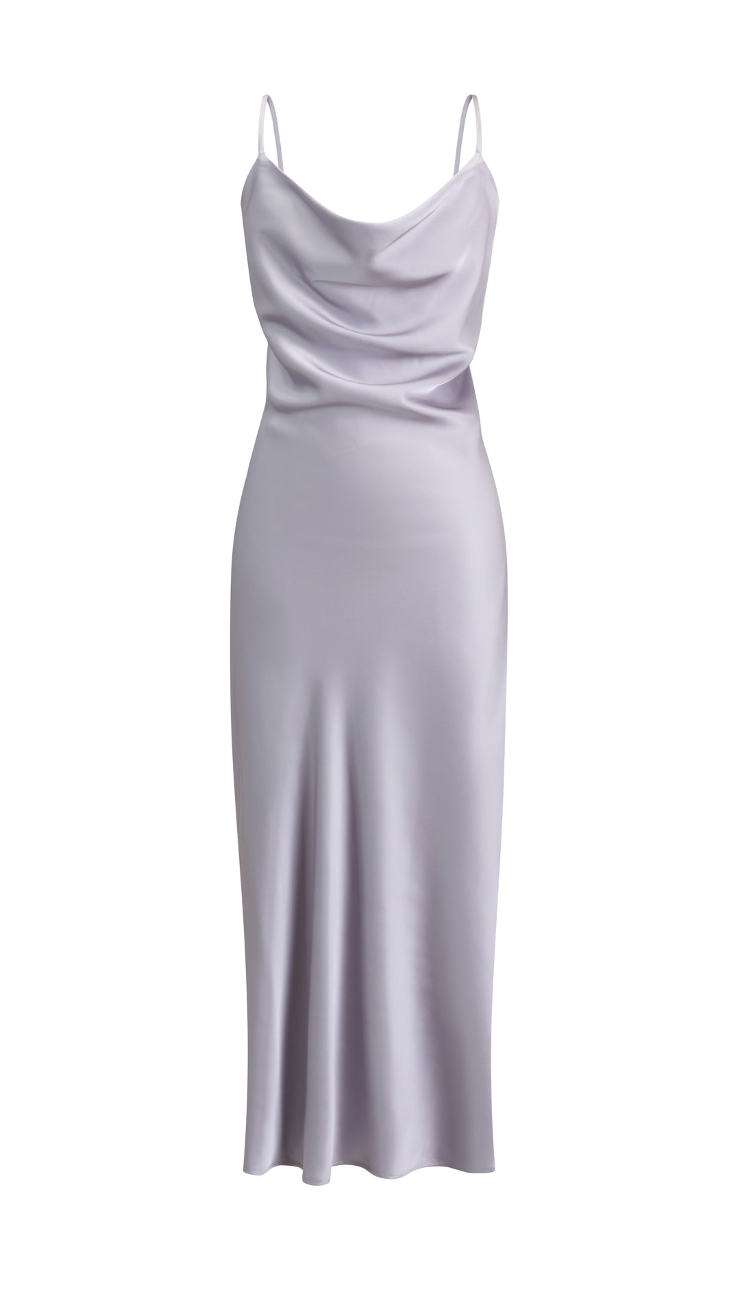 Abito Midi in Satin con Spalline e Scollatura a Collo d'Anatra - Eleganza Senza Tempo per Serate