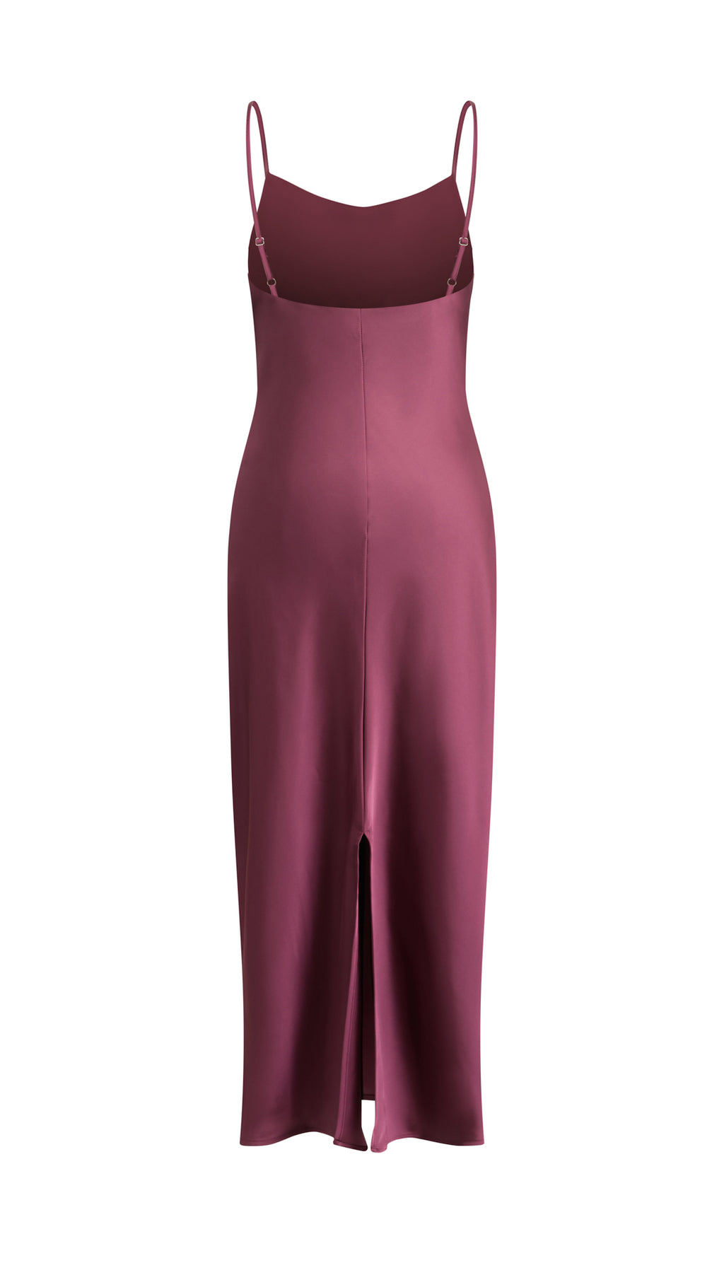Abito Midi in Satin con Spalline e Scollatura a Collo d'Anatra - Eleganza Senza Tempo per Serate（副本）