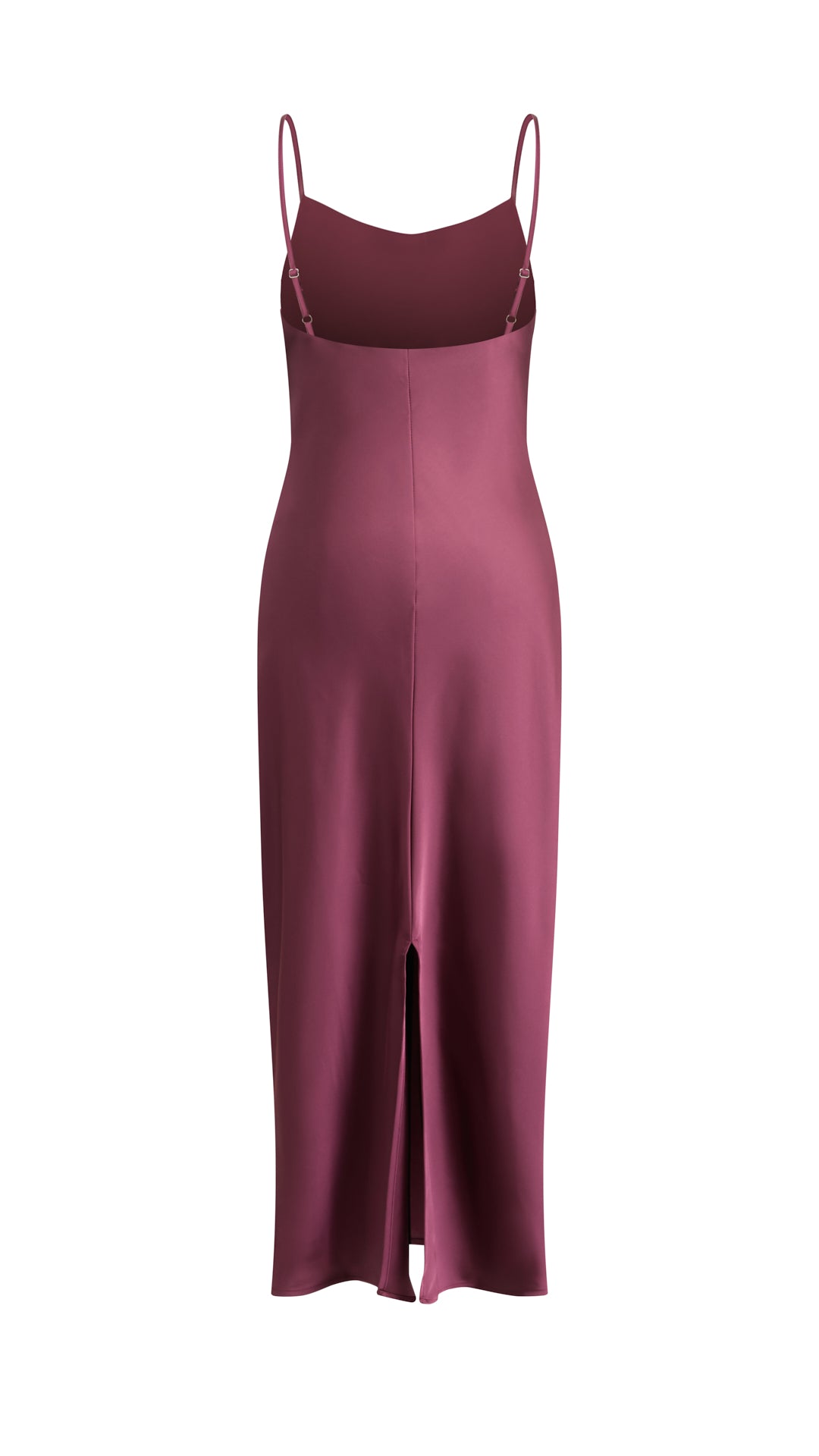 Abito Midi in Satin con Spalline e Scollatura a Collo d'Anatra - Eleganza Senza Tempo per Serate（副本）
