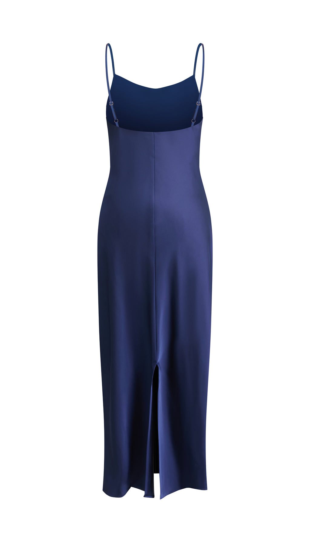 Abito Midi in Satin con Spalline e Scollatura a Collo d'Anatra - Eleganza Senza Tempo per Serate（副本）