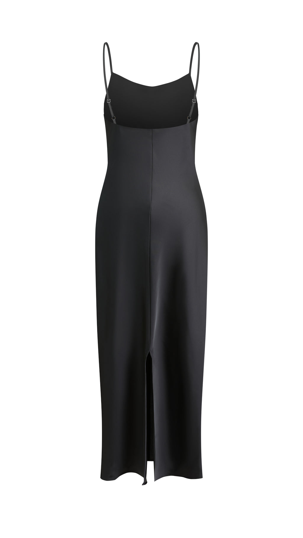 Abito Midi in Satin con Spalline e Scollatura a Collo d'Anatra - Eleganza Senza Tempo per Serate（副本）