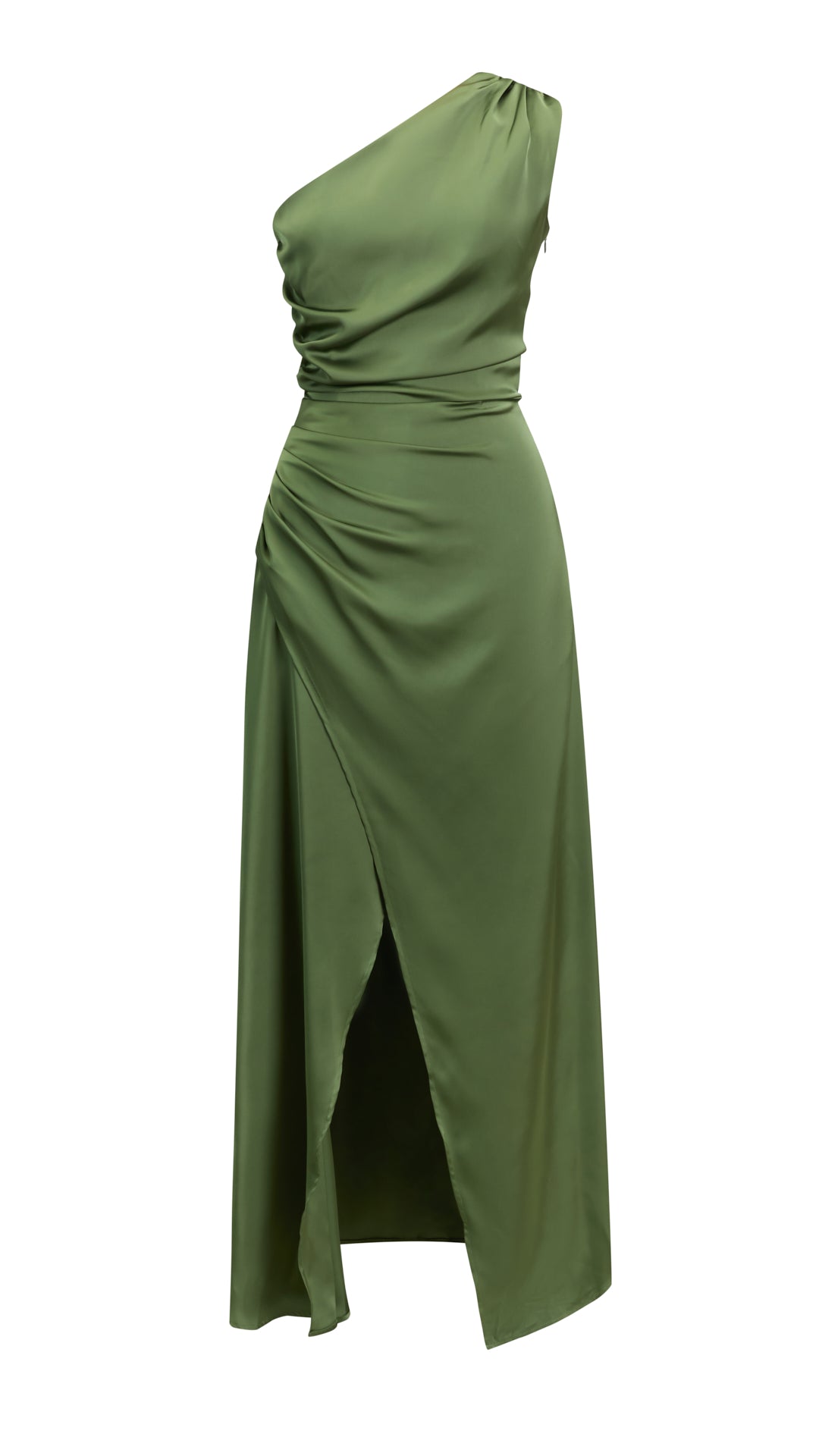 Abito da Sera Monospalla in Satin con Spacco - Elegante e Sensuale per Eventi Speciali
