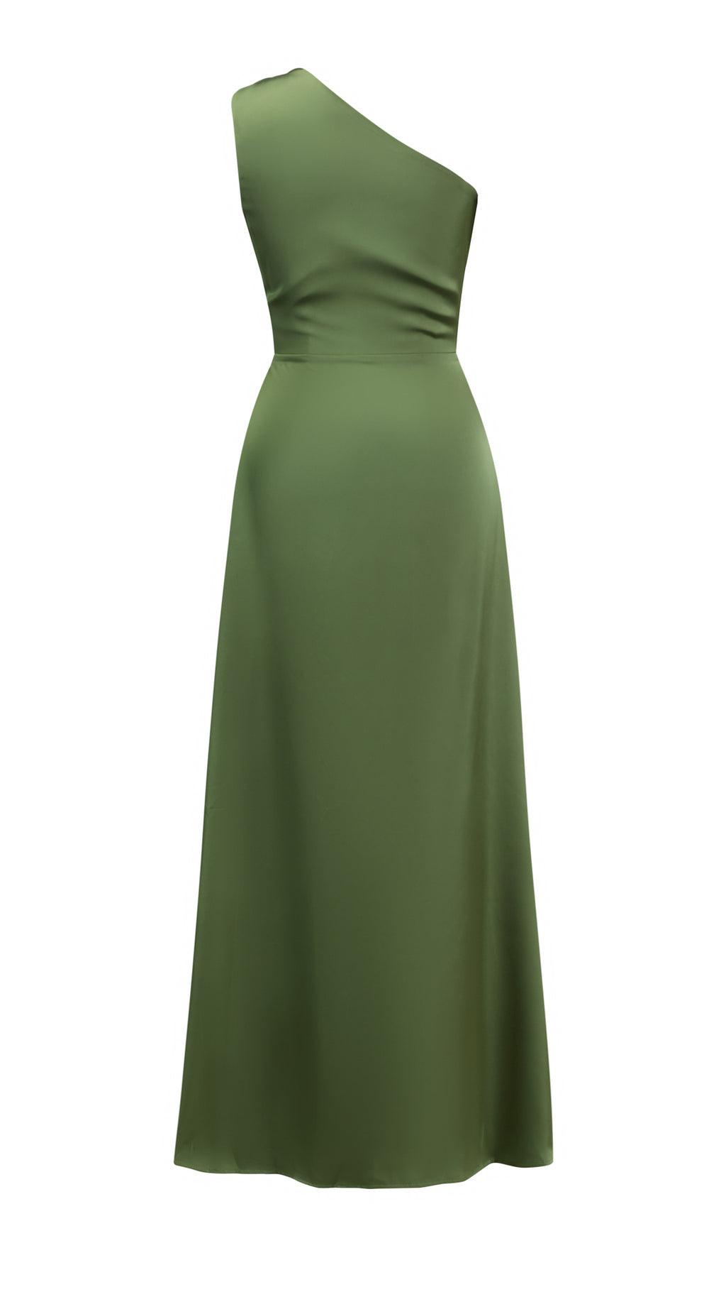 Abito Lungo Monospalla in Satin con Spacco - Eleganza Senza Tempo per Matrimoni e Serate（副本）