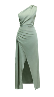 Abito da Sera Monospalla in Satin con Spacco - Elegante e Sensuale per Eventi Speciali