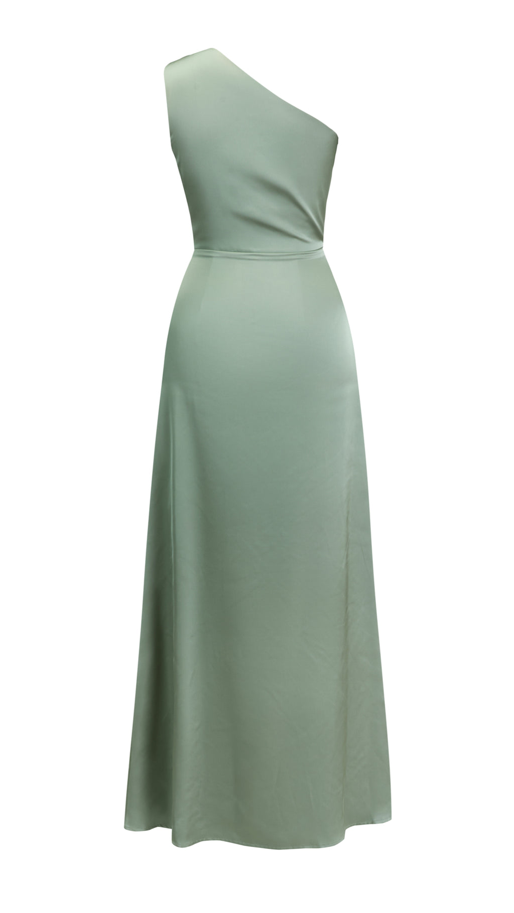 Abito Lungo Monospalla in Satin con Spacco - Eleganza Senza Tempo per Matrimoni e Serate（副本）