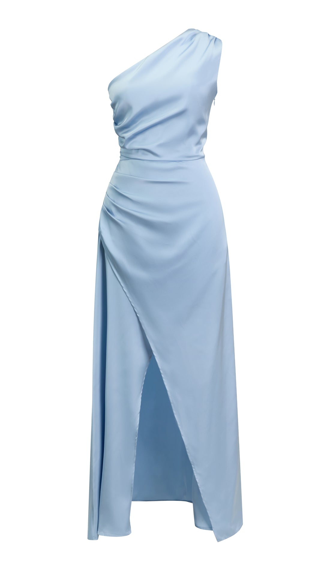 Abito da Sera Monospalla in Satin con Spacco - Elegante e Sensuale per Eventi Speciali