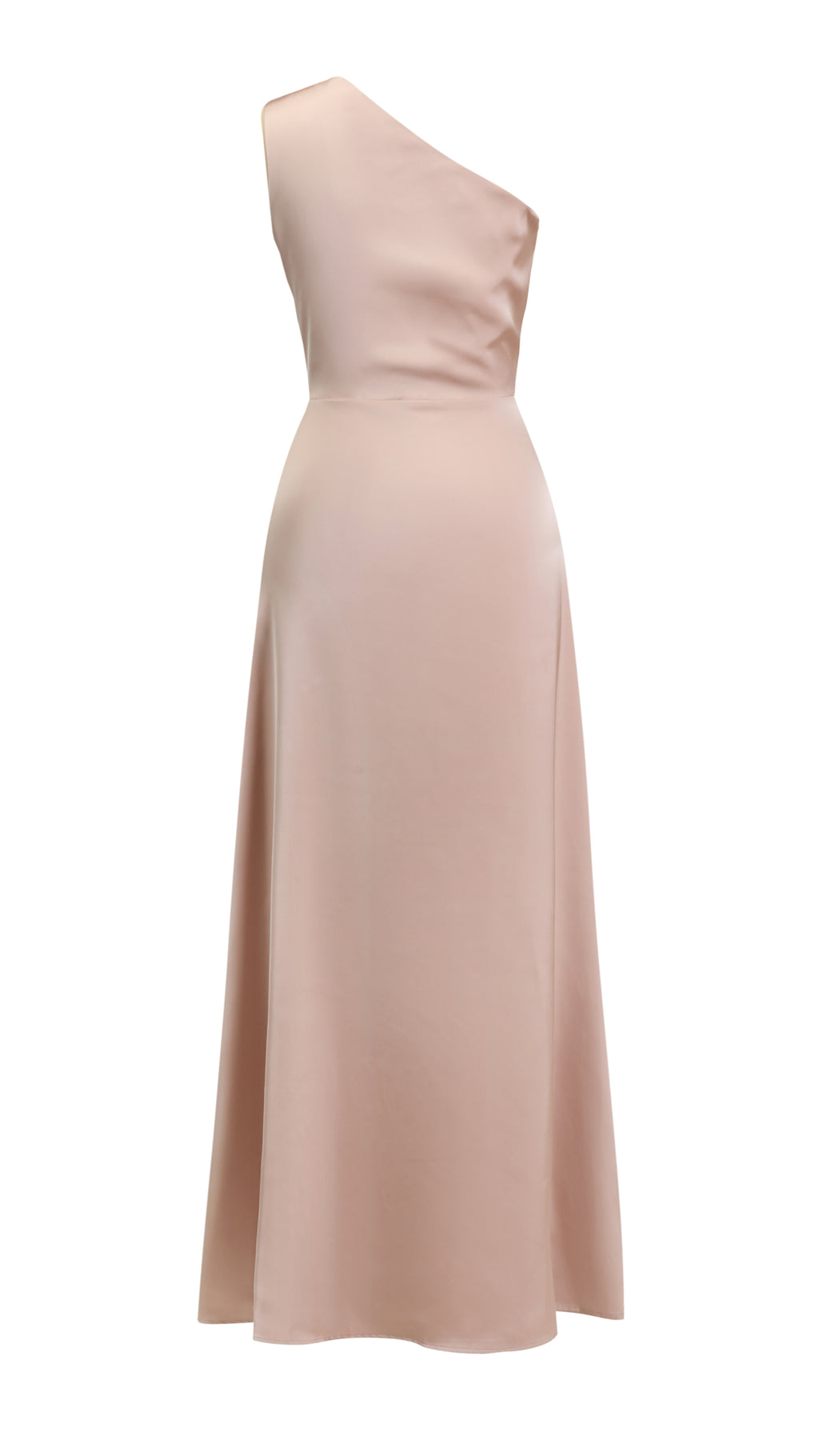 Abito Lungo Monospalla in Satin con Spacco - Eleganza Senza Tempo per Matrimoni e Serate（副本）