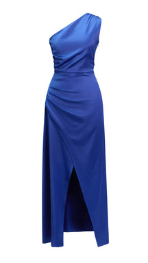 Abito da Sera Monospalla in Satin con Spacco - Elegante e Sensuale per Eventi Speciali
