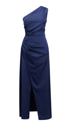 Abito da Sera Monospalla in Satin con Spacco - Elegante e Sensuale per Eventi Speciali