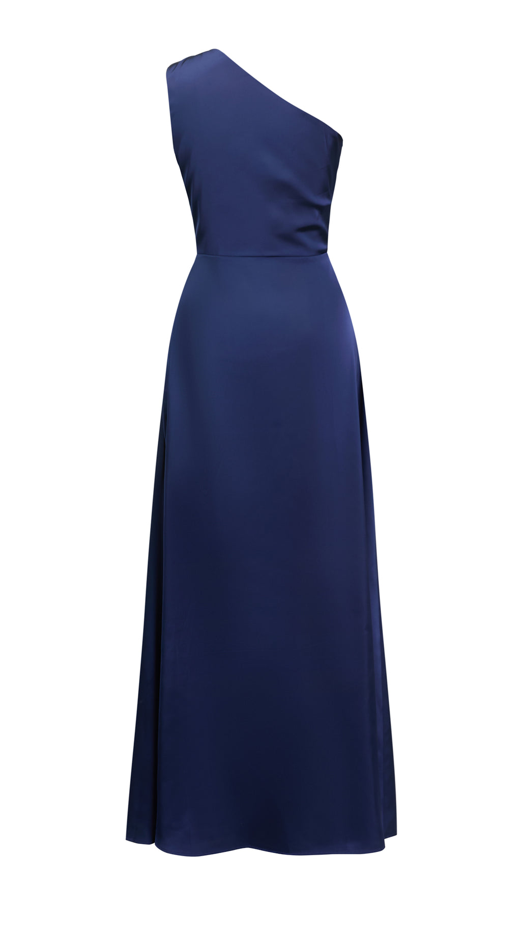 Abito Lungo Monospalla in Satin con Spacco - Eleganza Senza Tempo per Matrimoni e Serate（副本）