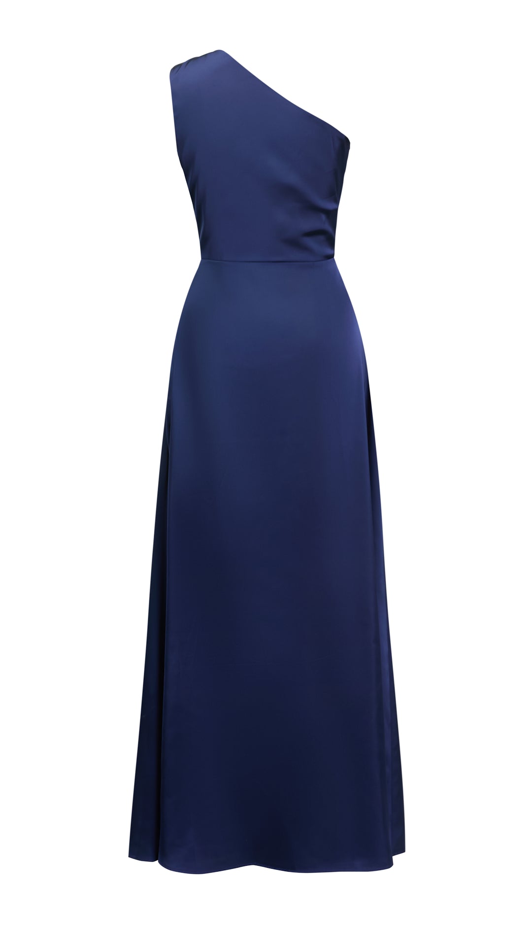 Abito Lungo Monospalla in Satin con Spacco - Eleganza Senza Tempo per Matrimoni e Serate（副本）