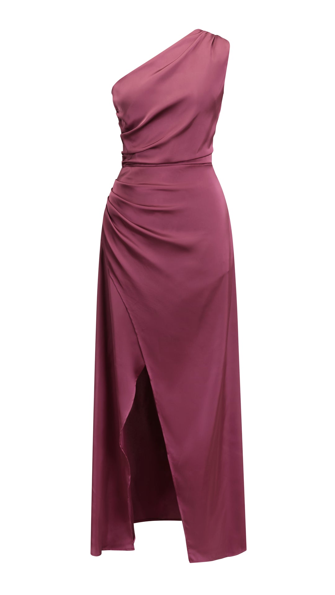 Abito da Sera Monospalla in Satin con Spacco - Elegante e Sensuale per Eventi Speciali