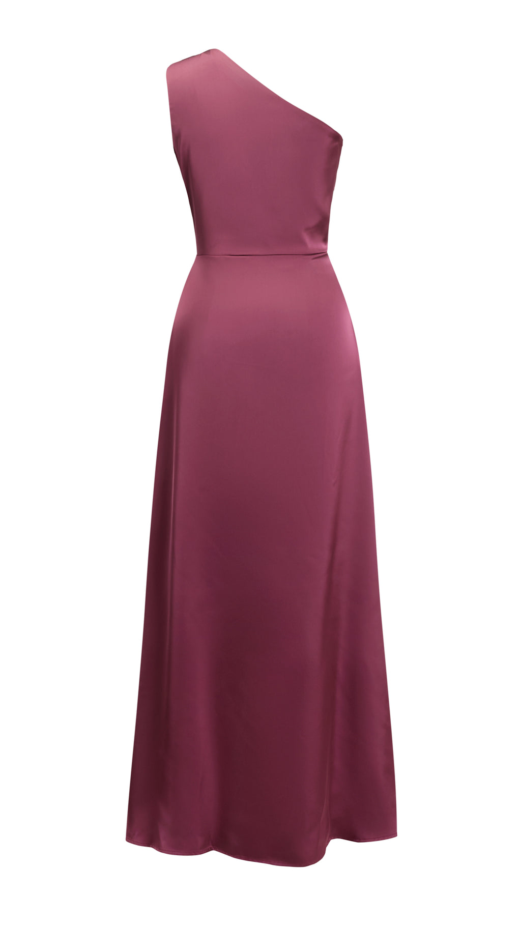 Abito Lungo Monospalla in Satin con Spacco - Eleganza Senza Tempo per Matrimoni e Serate（副本）