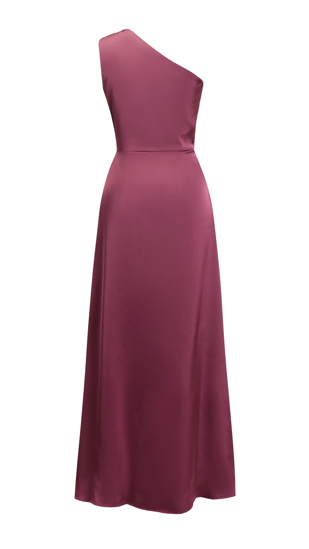 Abito Lungo Monospalla in Satin con Spacco - Eleganza Senza Tempo per Matrimoni e Serate（副本）