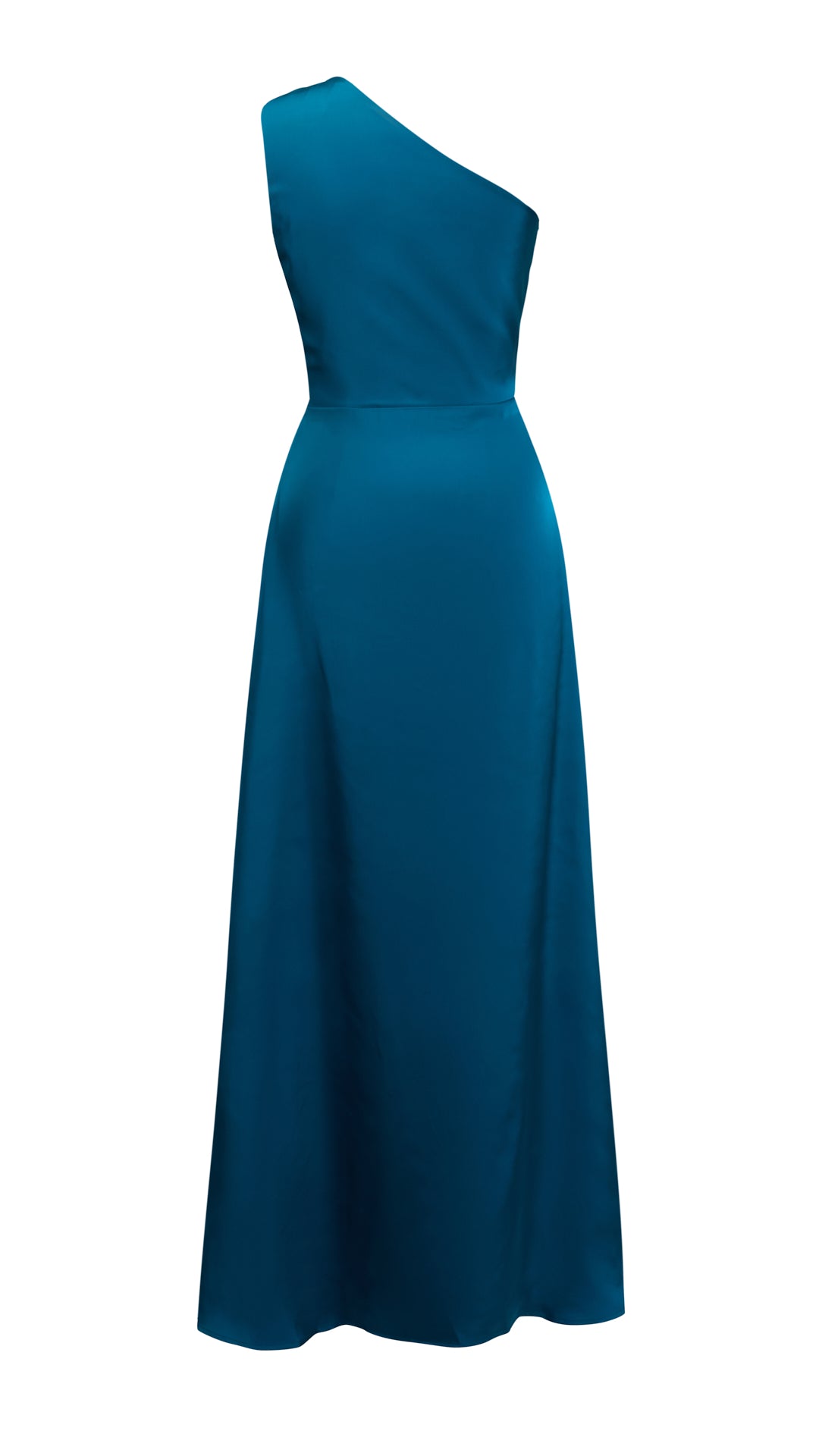 Abito Lungo Monospalla in Satin con Spacco - Eleganza Senza Tempo per Matrimoni e Serate（副本）