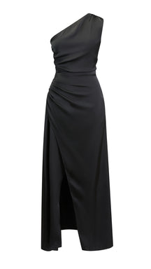 Abito da Sera Monospalla in Satin con Spacco - Elegante e Sensuale per Eventi Speciali