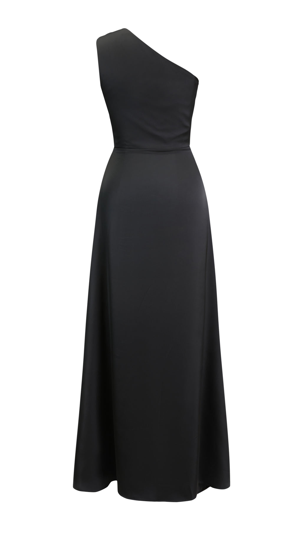 Abito Lungo Monospalla in Satin con Spacco - Eleganza Senza Tempo per Matrimoni e Serate（副本）