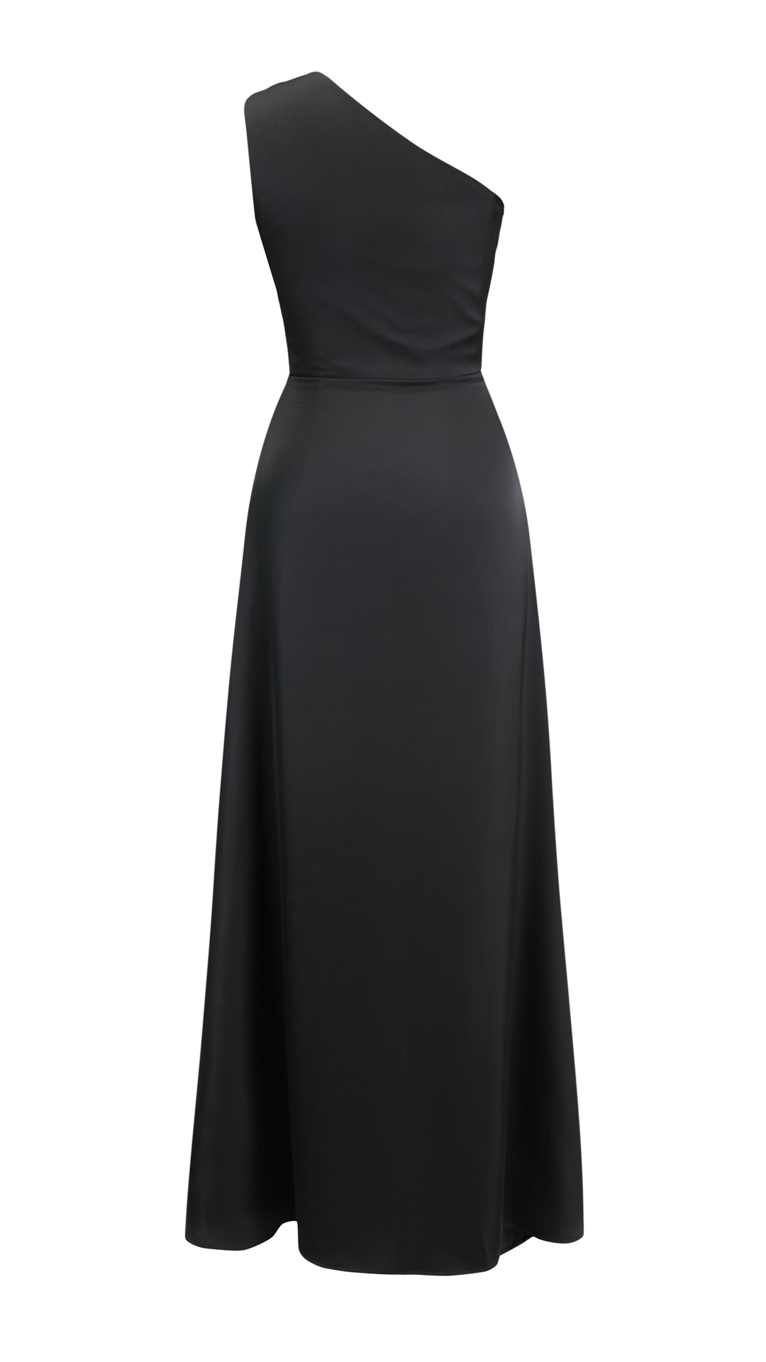 Abito Lungo Monospalla in Satin con Spacco - Eleganza Senza Tempo per Matrimoni e Serate（副本）