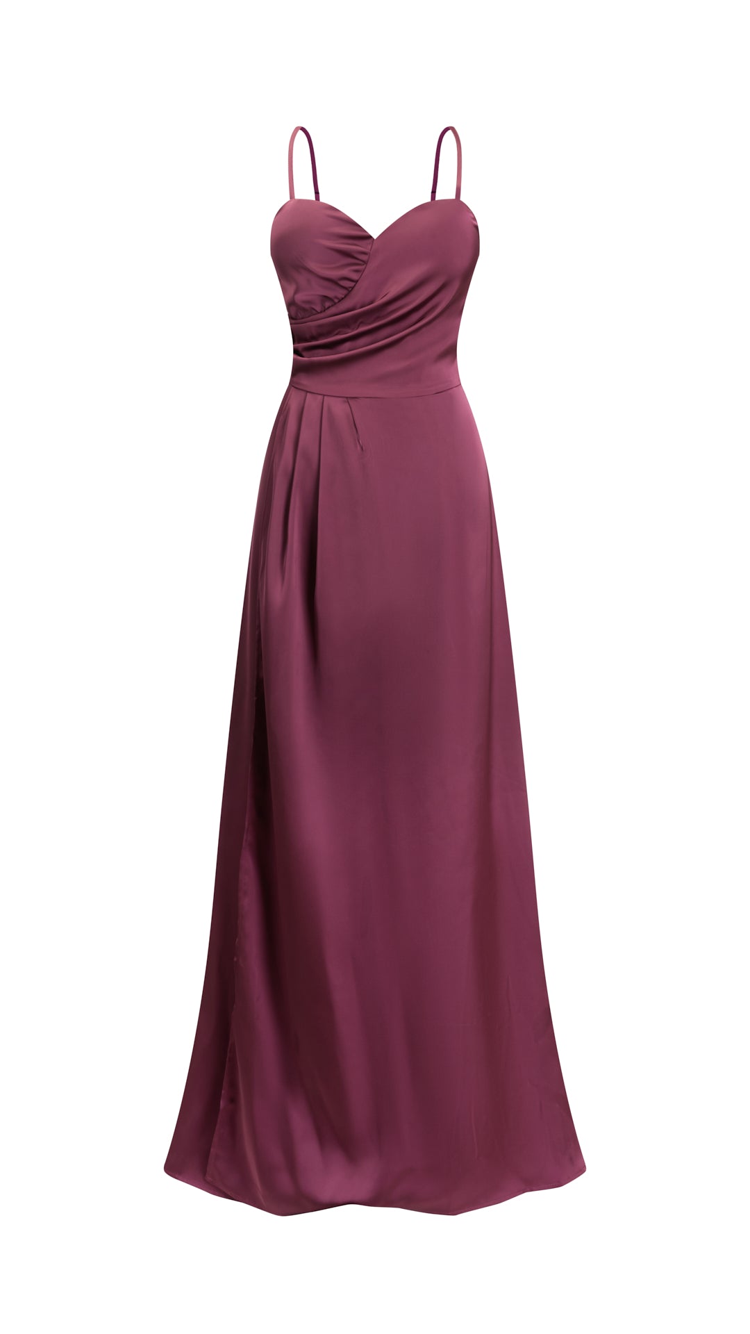 Abito Lungo a Spalline in Satin con Busto a Cuore - Eleganza per Matrimoni e Serate Speciali