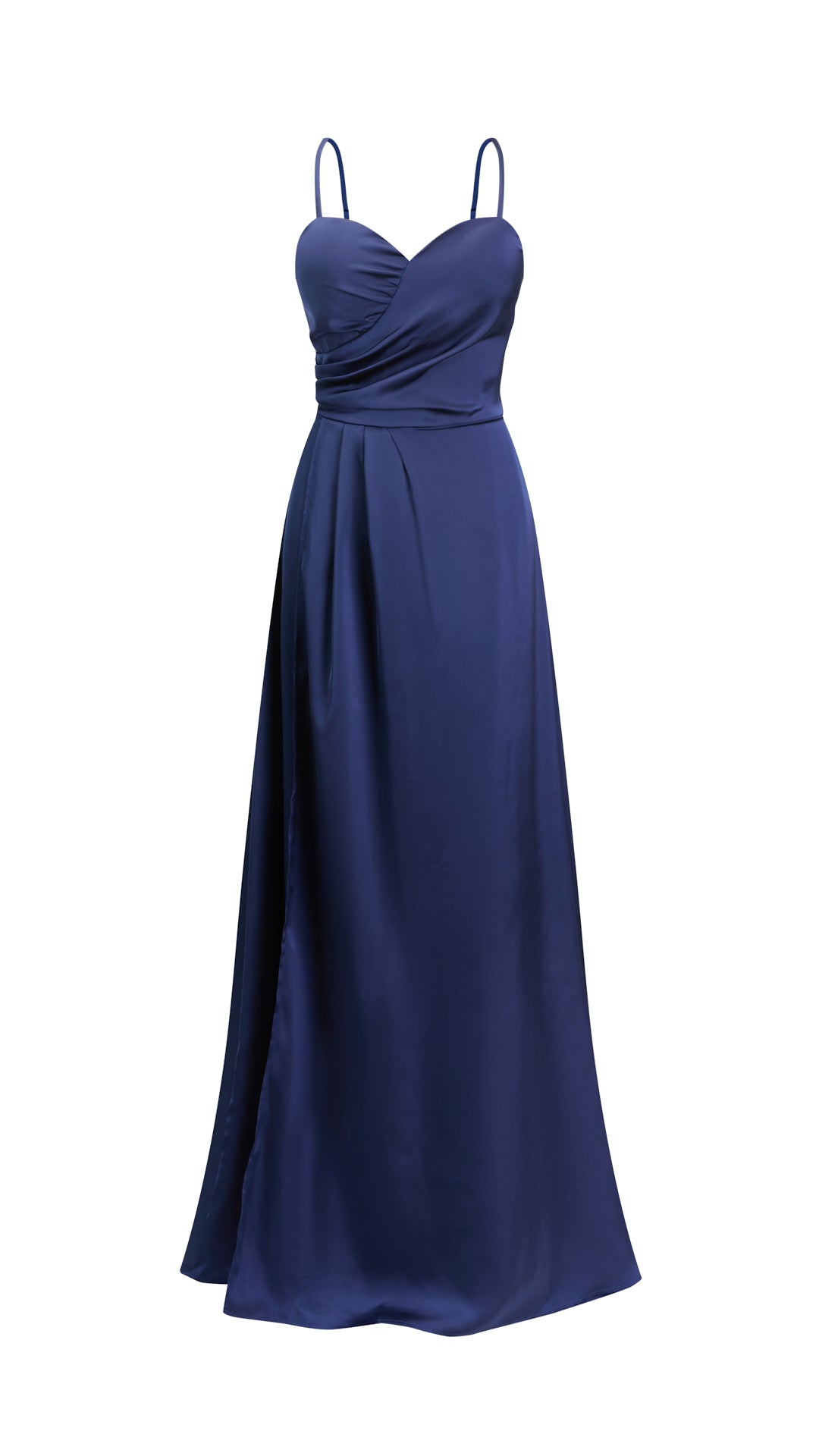 Abito Lungo a Spalline in Satin con Busto a Cuore - Eleganza per Matrimoni e Serate Speciali