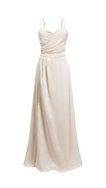 Abito Lungo a Spalline in Satin con Busto a Cuore - Eleganza per Matrimoni e Serate Speciali