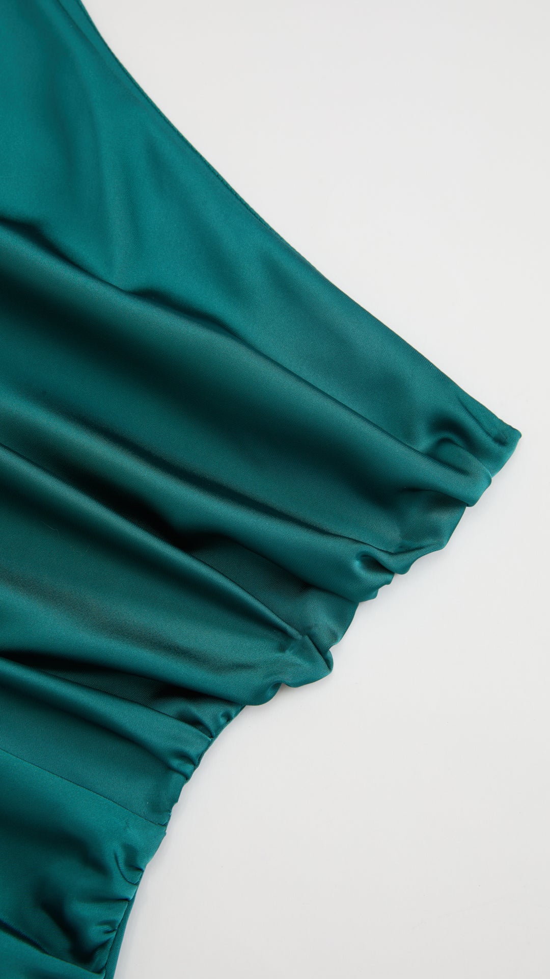 Abito Lungo Monospalla con Collarino e Fiocco in Satin - Eleganza per Matrimoni e Serate Speciali（副本）