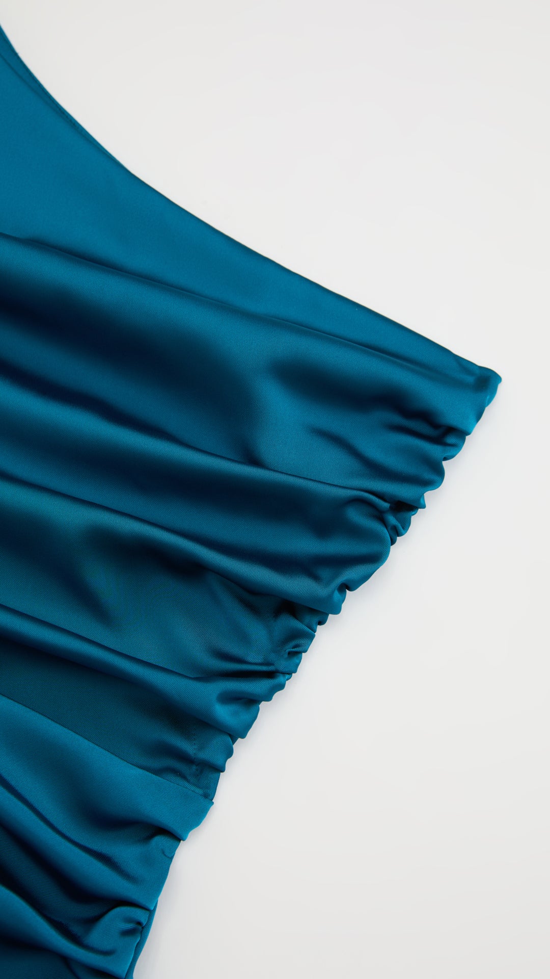 Abito Lungo Monospalla con Collarino e Fiocco in Satin - Eleganza per Matrimoni e Serate Speciali（副本）