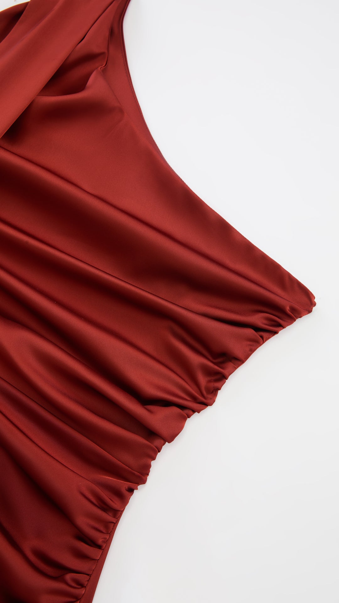 Abito Lungo Monospalla con Collarino e Fiocco in Satin - Eleganza per Matrimoni e Serate Speciali