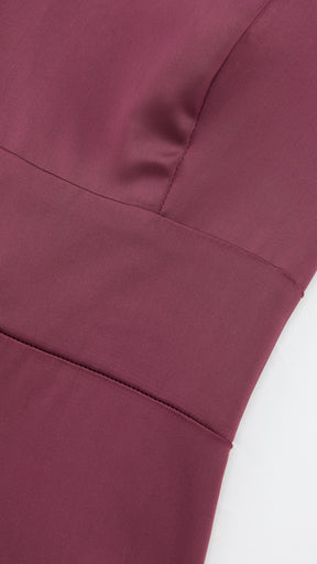 Abito Lungo in Satin con Spalline Sottili e Schiena a Croce - Eleganza per Matrimoni e Serate