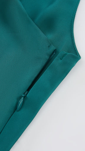 Abito da Sera Monospalla in Satin con Spacco - Elegante e Sensuale per Eventi Speciali